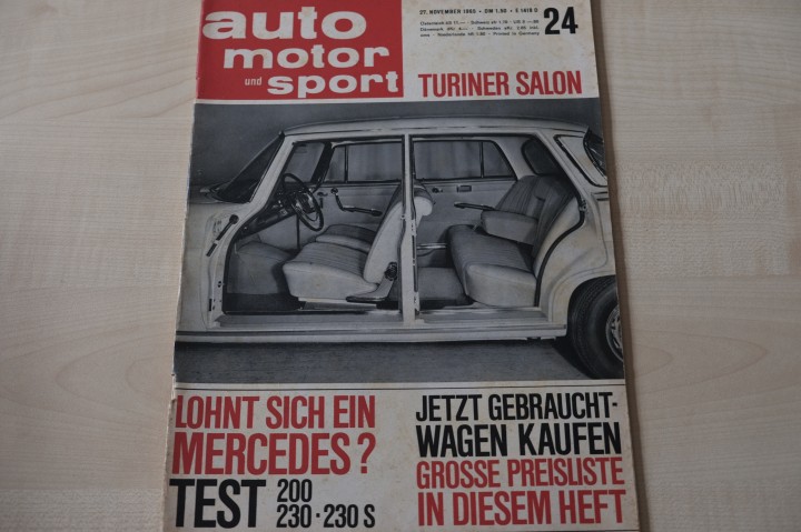 Deckblatt Auto Motor und Sport (24/1965)